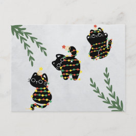 Kerst briefkaart schattige kat spelen huisdieren g