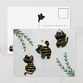 Kerst briefkaart schattige kat spelen huisdieren g (Voorkant / Achterkant)
