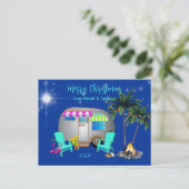 Kerst Briefkaart Tropische Camping Thema (Staand voorkant)