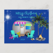 Kerst Briefkaart Tropische Camping Thema (Voorkant)