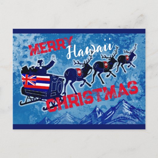 Kerst-briefkaart van Merry Hawaii Feestdagenkaart (Voorkant)