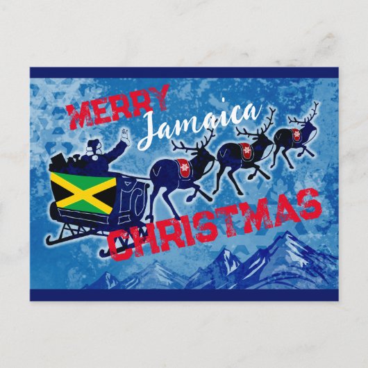 Kerst-briefkaart van Merry Jamaica Feestdagenkaart (Voorkant)