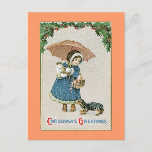 Kerst Briefkaart: Vintage Kerst Briefkaart (Voorkant)