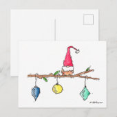 Kerst-Briefkaart voor gnome, Twig en sieraden Feestdagenkaart (Voorkant / Achterkant)