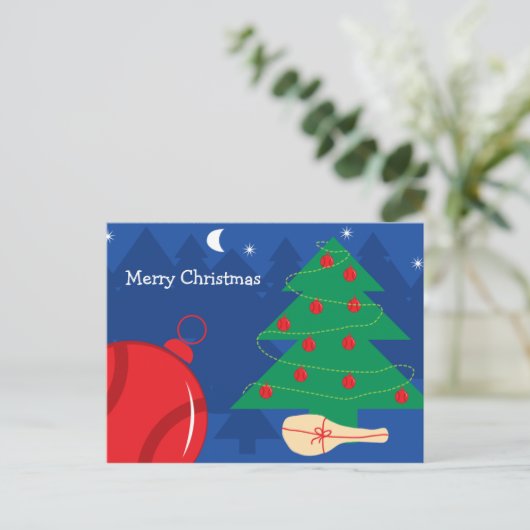 Kerst briefkaart voor tennissers (Staand voorkant)