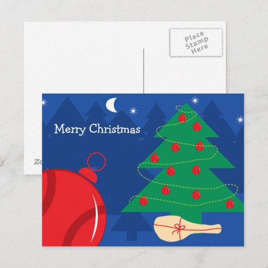 Kerst briefkaart voor tennissers (Voorkant / Achterkant)