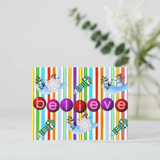 Kerst Briefkaarten Geloven Sneeuwman (Staand voorkant)