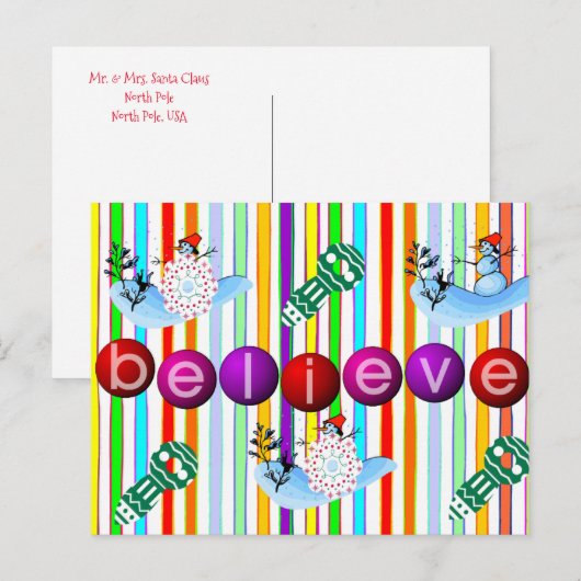 Kerst Briefkaarten Geloven Sneeuwman (Voorkant / Achterkant)