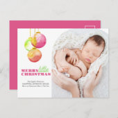 Kerst Briefkaarten Modern Merry & Bright Foto (Voorkant / Achterkant)