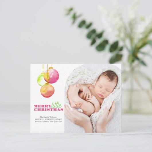 Kerst Briefkaarten Modern Merry & Bright Foto (Staand voorkant)