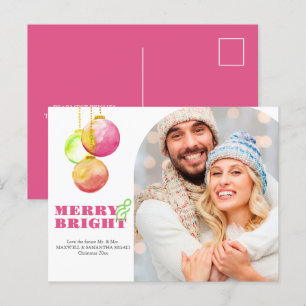 Kerst Briefkaarten Modern Merry & Bright Foto