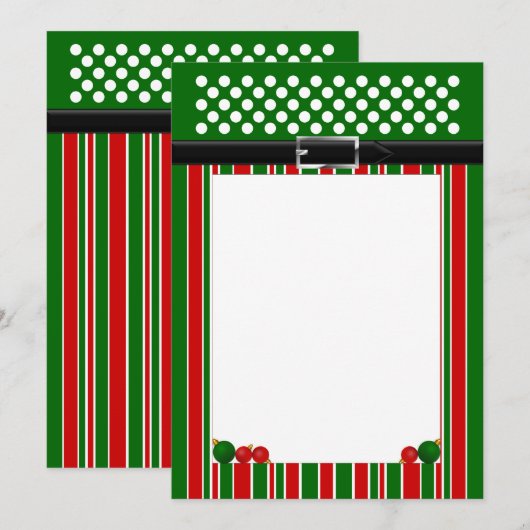 kerst-briefpapier kaart (Voorkant / Achterkant)