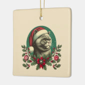 Kerst Brits kort haar kat keramisch Ornament (Links)