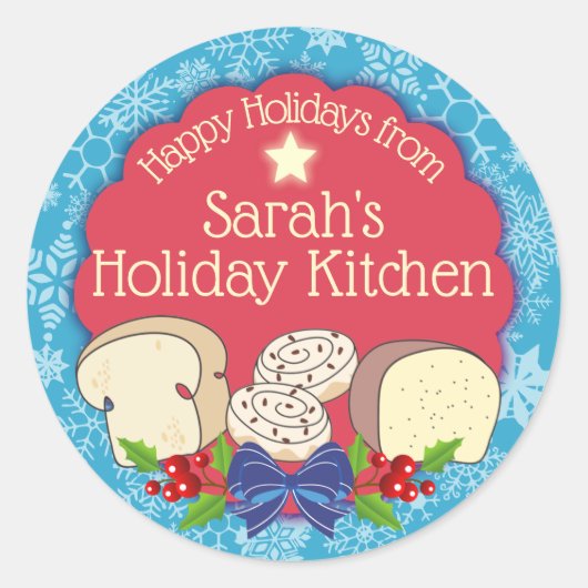 Kerst brood kaneel uit de keuken van ronde sticker (Voorkant)
