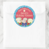 Kerst brood kaneel uit de keuken van ronde sticker (Tas)