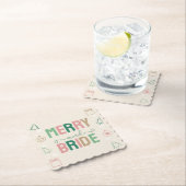 Kerst & Bruid Kerstelijke Bruiloft Feest Kartonnen Onderzetters (Insitu)