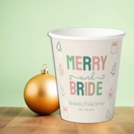 Kerst & Bruid Kerstelijke Bruiloftsshower Papieren Bekers