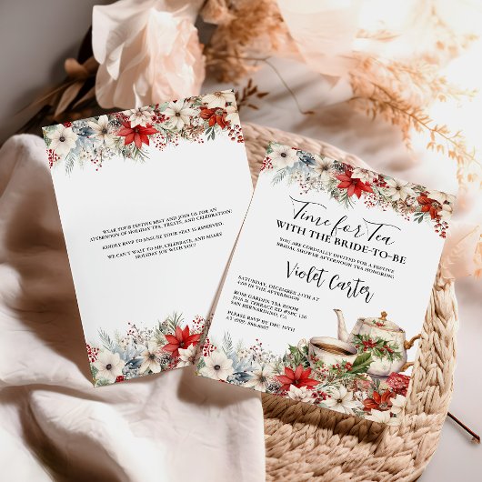 Kerst Bruids Tea Party Vrijgezellenfeest Vakantie Kaart