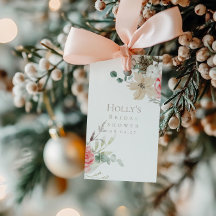 Kerst Bruidsborrel Favor Tag | Folie Voorkant