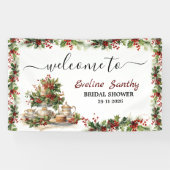 Kerst Bruidsfeest Tea Party Welkom Spandoek (Horizontaal)