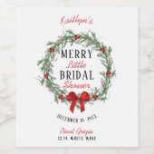 Kerst Bruidsfeestje Wijn Etiket (Enkel label)