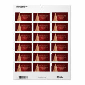 Kerst bruiloft adres goud rood etiket (Full Sheet)