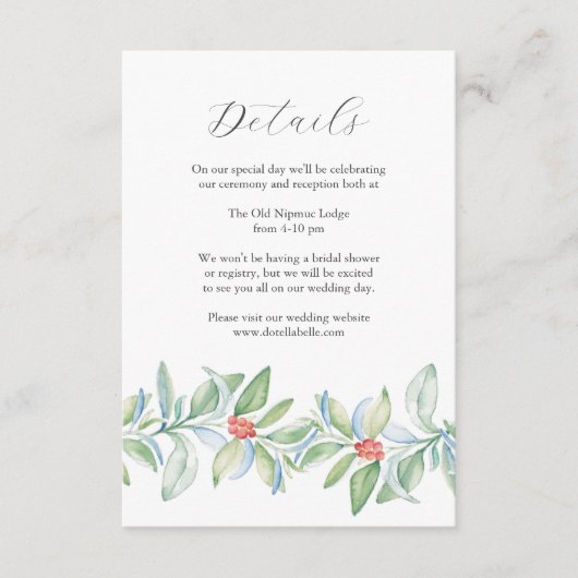 Kerst bruiloft behuizing Kaart Waterverf (Voorkant)