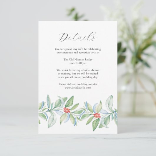 Kerst bruiloft behuizing Kaart Waterverf (Staand voorkant)