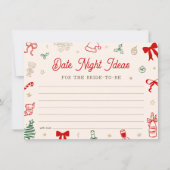 Kerst Bruiloft Borrel Date Night Ideeën Kaart (Voorkant)