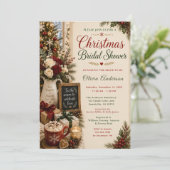 Kerst Bruiloft Borrel Kaart (Staand voorkant)
