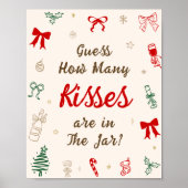 Kerst Bruiloft Borrel Raad Hoeveel Kusjes Poster (Voorkant)