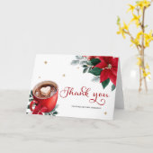Kerst Bruiloft Bridal Shower Bedankt Kaart (Gele Bloem)