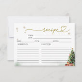 Kerst Bruiloft Bridal Shower Recept Kaarten (Voorkant)