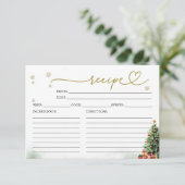 Kerst Bruiloft Bridal Shower Recept Kaarten (Staand voorkant)