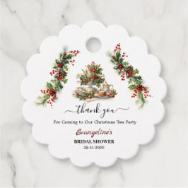 Kerst Bruiloft Bridal Shower Thee Feestje Dank je  Bedankjes Labels
