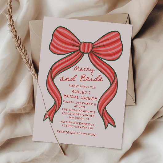 Kerst bruiloft cadeau handgetekende kerst bruidsfe kaart