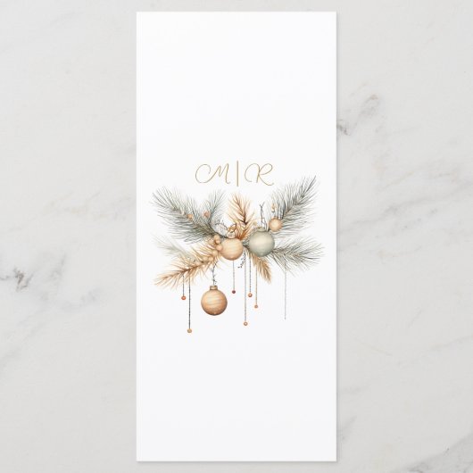 Kerst bruiloft Elegante Winter bruiloft Menu (Achterkant)