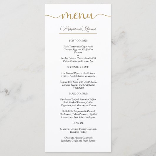Kerst bruiloft Elegante Winter bruiloft Menu (Voorkant)