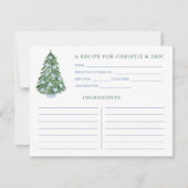 Kerst Bruiloft Feest Blue En Groene Receptkaart Kaart (Voorkant)