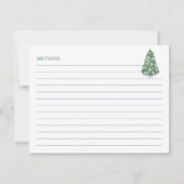 Kerst Bruiloft Feest Blue En Groene Receptkaart Kaart (Achterkant)