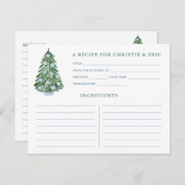 Kerst Bruiloft Feest Blue En Groene Receptkaart Kaart