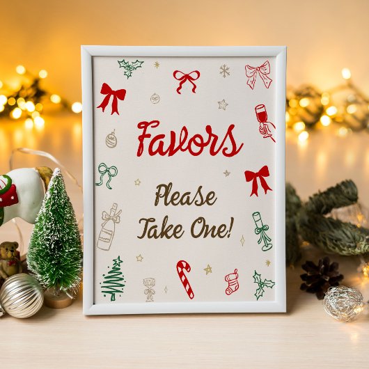 Kerst Bruiloft Feest Favor Poster