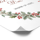 Kerst Bruiloft Feest Hot Cocoa Bar Poster (Hoek)