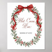 Kerst Bruiloft Feest Hot Cocoa Bar Poster (Voorkant)