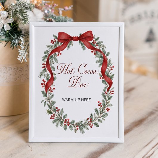 Kerst Bruiloft Feest Hot Cocoa Bar Poster