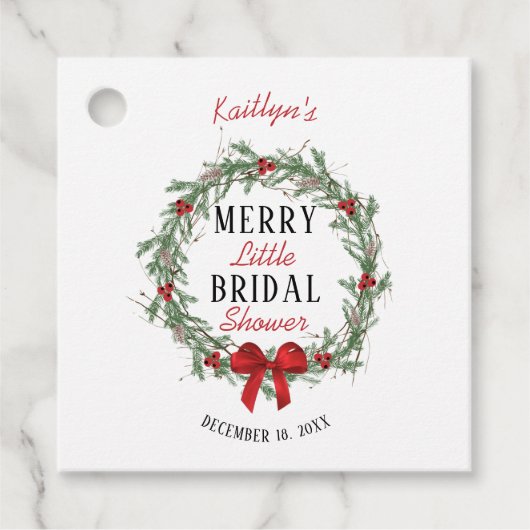 Kerst Bruiloft Feest Met Kerstsfeer Bedankjes Labels (Voorkant)