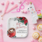 Kerst Bruiloft Feest met 'Liefde is in de Lucht' Papieren Bordje (Feest)