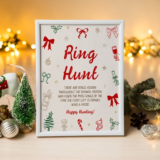 Kerst Bruiloft Feest Ring Jacht Spel Poster