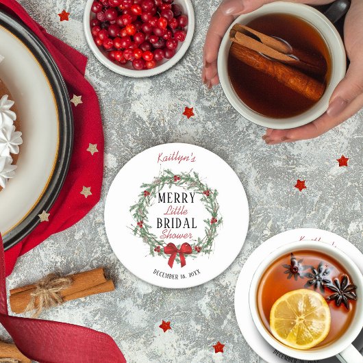 Kerst Bruiloft Feest Ronde Kartonnen Onderzetter