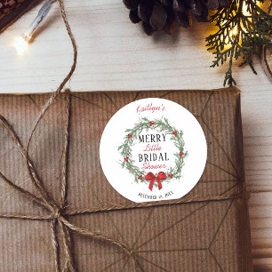 Kerst Bruiloft Feest Ronde Sticker
